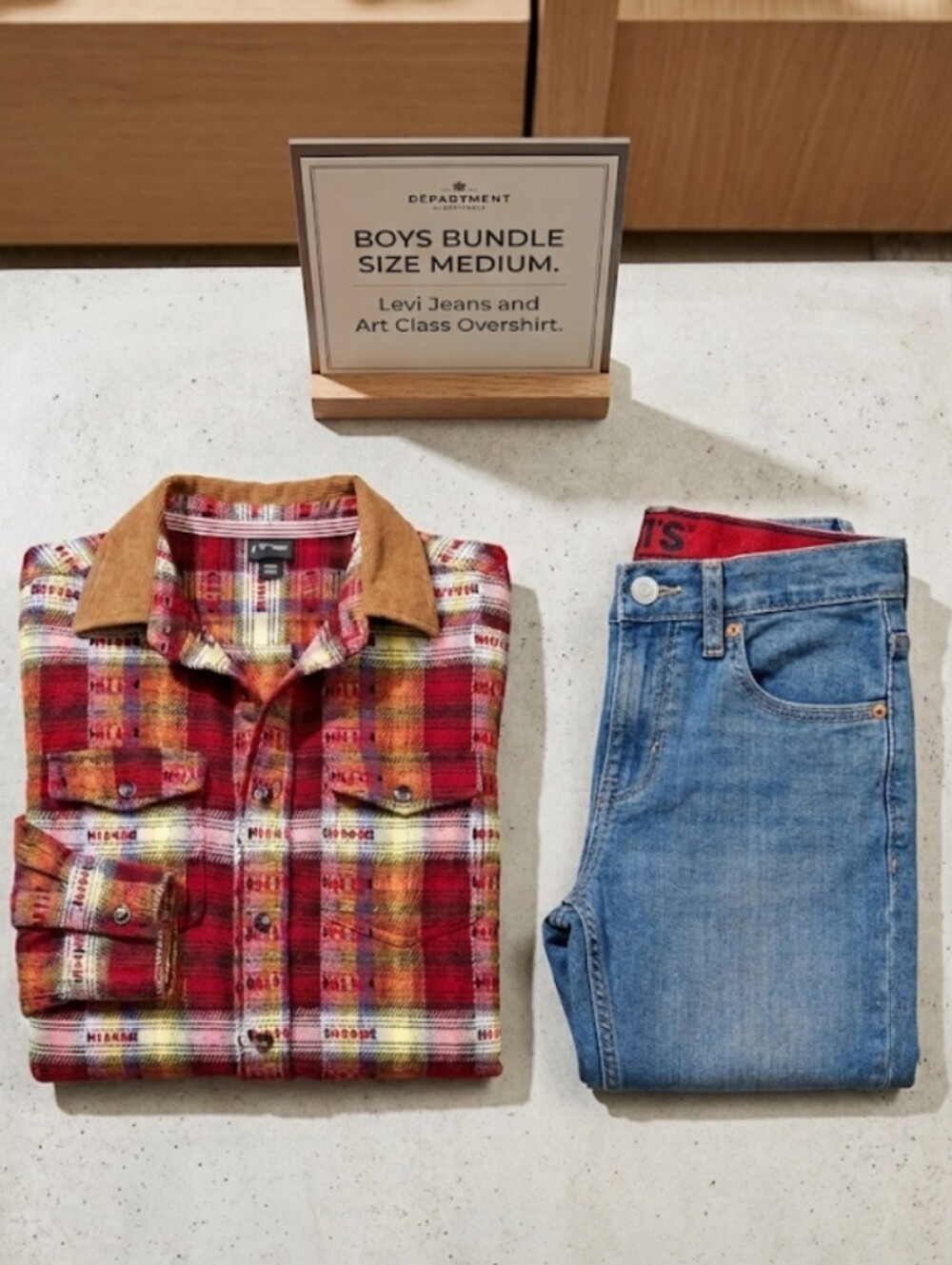 Boys’ Levi’s Jeans & Art Class Flannel Bundle - Size 10